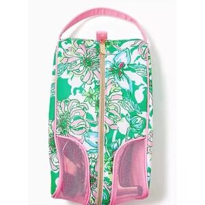 NEW! Lilly Pulitzer Shoe Bag, Spearmint Blossom, Travel, Golf, Commute